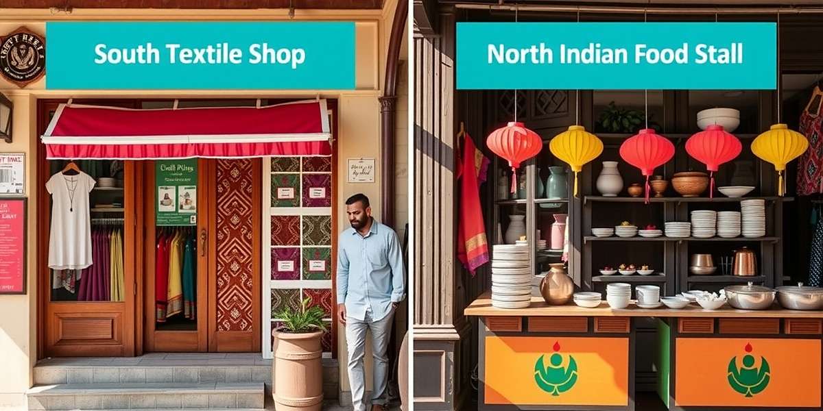 Profit Pioneer Regional Business Options Profit Pioneer regional business options showing South Indian textile shop and North Indian food stall
