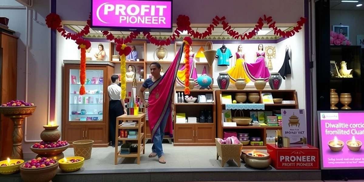 Profit Pioneer Diwali Business Event Profit Pioneer Diwali special event showing a shop decorated with diyas and selling festive items